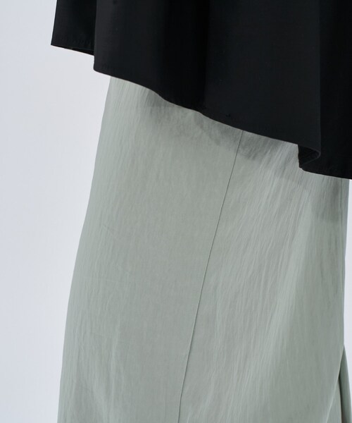 cloenc（クロエンス）の「【セットアップ／マシンウォッシュ】レーヨンツイルIラインスカート（スカート・レディース・チャコールグレー/ブラック/ナチュラル/ライトグリーン・02/01/03）」の19枚目の写真