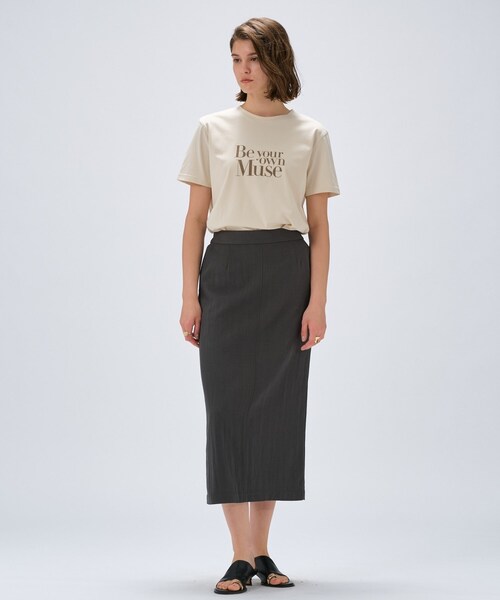 cloenc（クロエンス）の「【セットアップ／マシンウォッシュ】レーヨンツイルIラインスカート（スカート・レディース・チャコールグレー/ブラック/ナチュラル/ライトグリーン・02/01/03）」の20枚目の写真