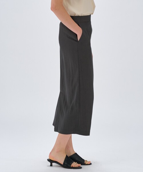 cloenc（クロエンス）の「【セットアップ／マシンウォッシュ】レーヨンツイルIラインスカート（スカート・レディース・チャコールグレー/ブラック/ナチュラル/ライトグリーン・02/01/03）」の22枚目の写真
