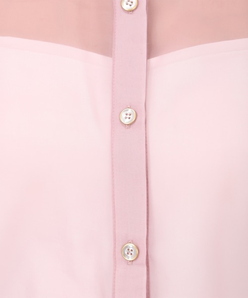 MISCH MASCH(ミッシュマッシュ)の「クロップドシアーシャツ(シャツ/ブラウス・レディース・ホワイト/ベージュ/ピンク・フリ-)」の14枚目の写真