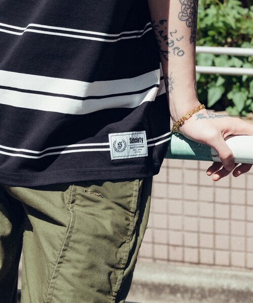 Subciety(サブサエティ)の「Border tee(Tシャツ/カットソー・メンズ・ブラック/パープル/グレー・SMALL/MEDIUM/LARGE/X-LARGE/XX-LARGE)」の15枚目の写真