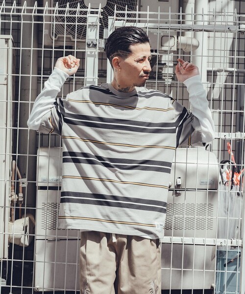 Subciety(サブサエティ)の「Border tee(Tシャツ/カットソー・メンズ・ブラック/パープル/グレー・SMALL/MEDIUM/LARGE/X-LARGE/XX-LARGE)」の17枚目の写真