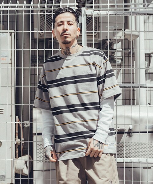 Subciety(サブサエティ)の「Border tee(Tシャツ/カットソー・メンズ・ブラック/パープル/グレー・SMALL/MEDIUM/LARGE/X-LARGE/XX-LARGE)」の18枚目の写真