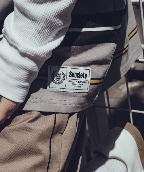Subciety(サブサエティ)の「Border tee(Tシャツ/カットソー・メンズ・ブラック/パープル/グレー・SMALL/MEDIUM/LARGE/X-LARGE/XX-LARGE)」の19枚目の写真