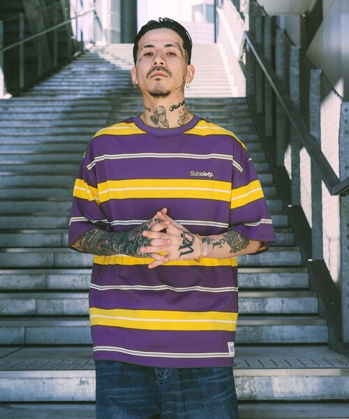 Subciety(サブサエティ)の「Border tee(Tシャツ/カットソー・メンズ・ブラック/パープル/グレー・SMALL/MEDIUM/LARGE/X-LARGE/XX-LARGE)」の22枚目の写真