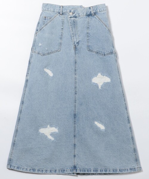 FREAK'S STORE（フリークスストア）の「クロスディテールペインターダメージスカート/デニムスカート（デニムスカート・レディース・サックスブルー・SMALL/MEDIUM）」の20枚目の写真