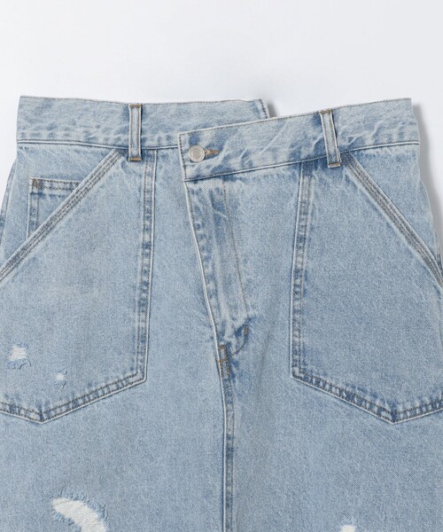 FREAK'S STORE（フリークスストア）の「クロスディテールペインターダメージスカート/デニムスカート（デニムスカート・レディース・サックスブルー・SMALL/MEDIUM）」の22枚目の写真