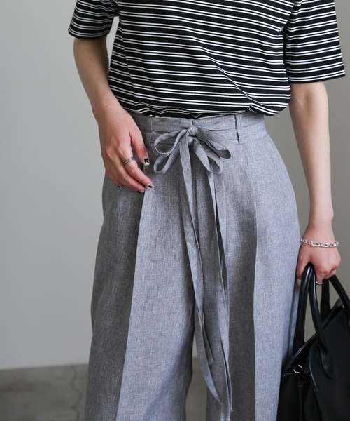 select MOCA(セレクトモカ)の「ダブルベルトワイドパンツ(スラックス・レディース・グレー/ブラック・MEDIUM/LARGE)」の21枚目の写真