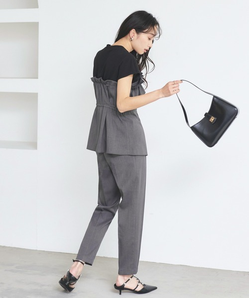 洗える ｜ フロント フリル ビスチェ レイヤード風 TOPS