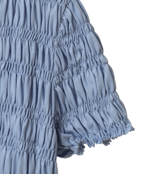 CONVERSE TOKYO（コンバーストウキョウ）の「【HL】SHIRRING TULLE DOCKING DRESS（ワンピース・レディース・ホワイト/ブラック/ブルー・FREE）」の17枚目の写真
