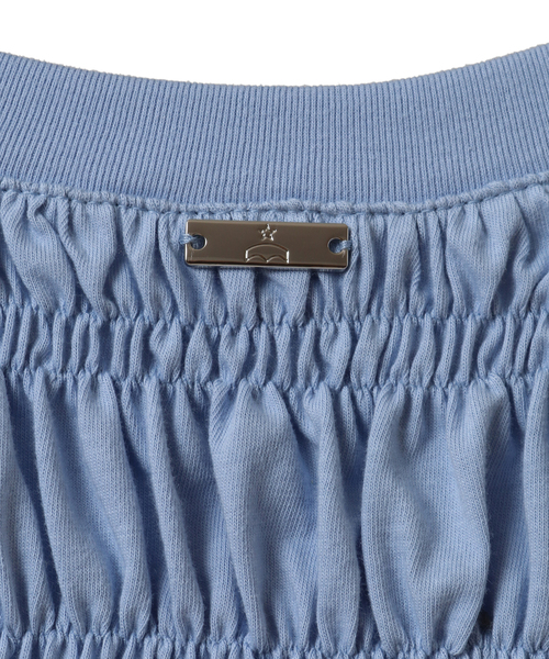 CONVERSE TOKYO（コンバーストウキョウ）の「【HL】SHIRRING TULLE DOCKING DRESS（ワンピース・レディース・ホワイト/ブラック/ブルー・FREE）」の20枚目の写真