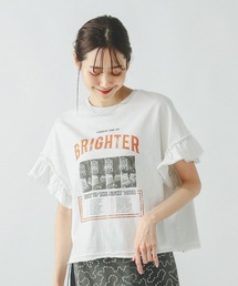 GLOBAL WORK | ヘビロッTEEフリルプリント半袖/325970(Tシャツ/カットソー)