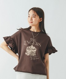 GLOBAL WORK | ヘビロッTEEフリルプリント半袖/325970(Tシャツ/カットソー)