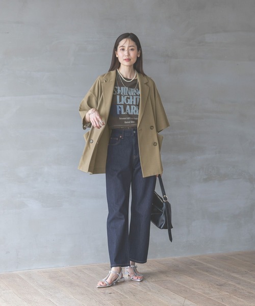 GLOBAL WORK（グローバルワーク）の「ヘビロッTEEフリルプリント半袖/325970（Tシャツ/カットソー・レディース・オフホワイト/杢グレー/グレー系8/グレー系9/ブラウン/スミクロ/ホワイト系その他6・MEDIUM/LARGE）」の16枚目の写真