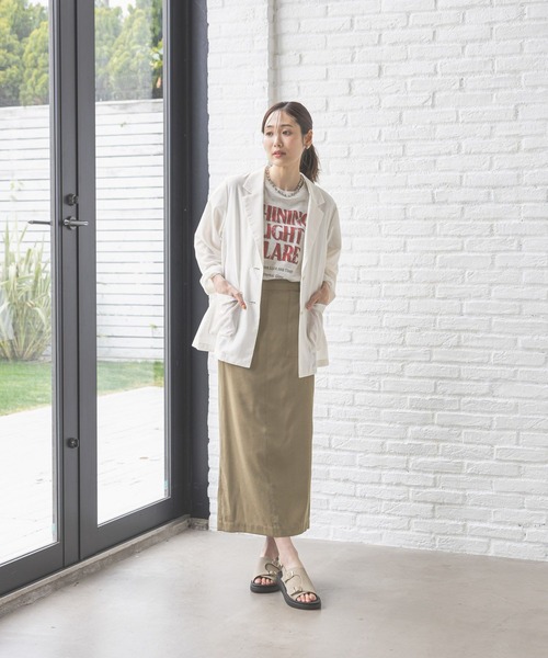 GLOBAL WORK（グローバルワーク）の「ヘビロッTEEフリルプリント半袖/325970（Tシャツ/カットソー・レディース・オフホワイト/杢グレー/グレー系8/グレー系9/ブラウン/スミクロ/ホワイト系その他6・MEDIUM/LARGE）」の8枚目の写真