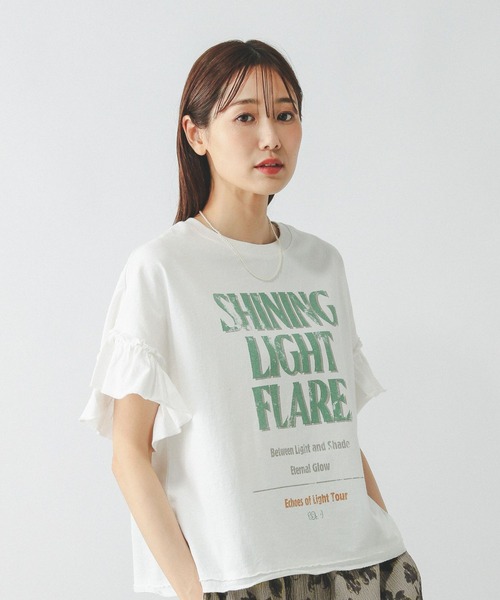 LEBORELA カラフルプリント 半袖Tシャツ GLOBAL WORK｜ヘビロッTEEフリルプリント半袖/325970 | Rakuten
