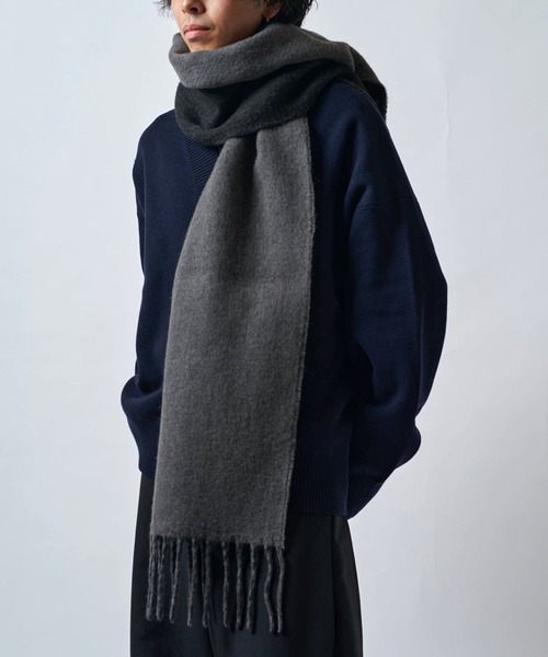 Lui's（ルイス）の「ソフトタッチボリュームロングリバーシブルマフラー（マフラー・メンズ・ブラウン/ブラック・FREE）」の5枚目の写真