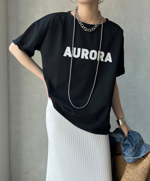 セール】リネンライクハイツイストAURORAロゴTEE（シャツ