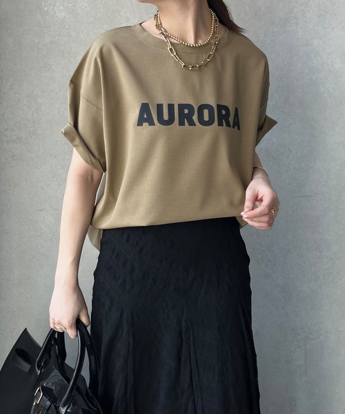 セール】リネンライクハイツイストAURORAロゴTEE（シャツ