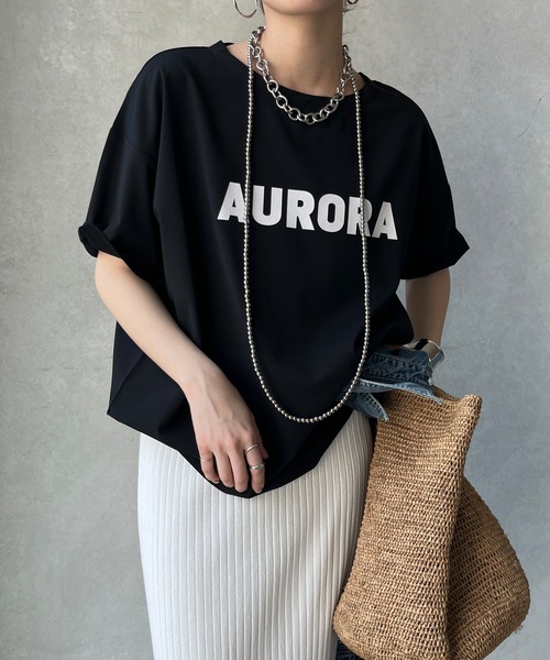 セール】リネンライクハイツイストAURORAロゴTEE（シャツ