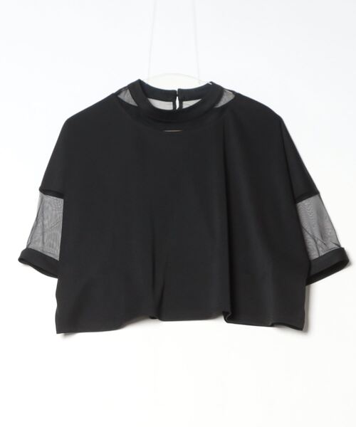 DIP IN CHOCOLATE(ディップインチョコレート)の「コンビネーションシアーカットソー【DIP IN CHOCOLATE】(Tシャツ/カットソー・レディース・ブラック/ライトグレー/オフホワイト・F)」の6枚目の写真