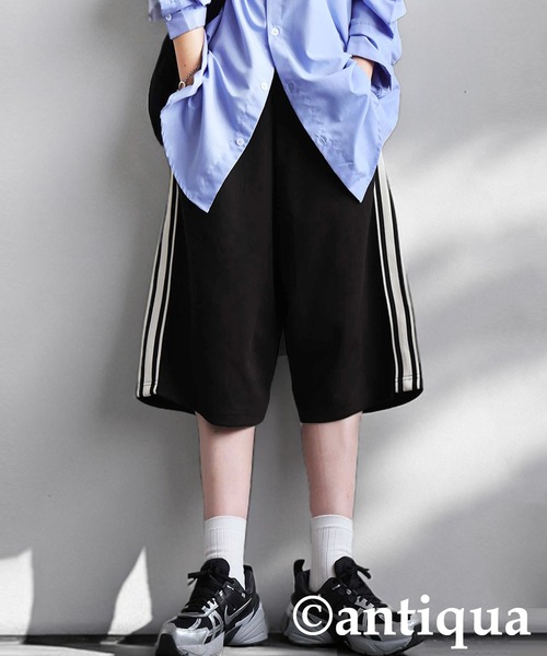 antiqua(アンティカ)の「ポンチハーフパンツ(その他パンツ・レディース・ネイビー/グレー/ブラック・ONESIZE)」の2枚目の写真