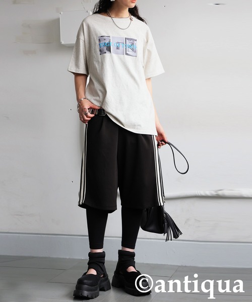antiqua(アンティカ)の「ポンチハーフパンツ(その他パンツ・レディース・ネイビー/グレー/ブラック・ONESIZE)」の5枚目の写真