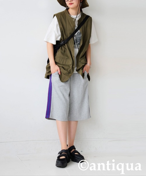 antiqua(アンティカ)の「ポンチハーフパンツ(その他パンツ・レディース・ネイビー/グレー/ブラック・ONESIZE)」の13枚目の写真