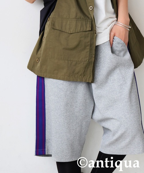 antiqua(アンティカ)の「ポンチハーフパンツ(その他パンツ・レディース・ネイビー/グレー/ブラック・ONESIZE)」の14枚目の写真