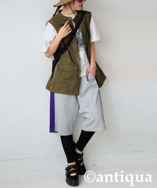 antiqua(アンティカ)の「ポンチハーフパンツ(その他パンツ・レディース・ネイビー/グレー/ブラック・ONESIZE)」の15枚目の写真