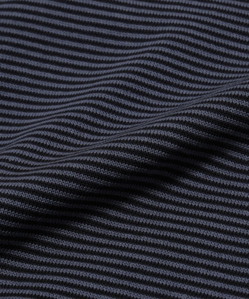 NANO universe（ナノユニバース）の「ハイゲージマイクロボーダーニットポロ（ポロシャツ・メンズ・チャコール/ブラウン・M/L）」の22枚目の写真