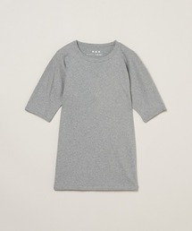 three dots（スリードッツ）の「オーガニックコットンニット スリム（Tシャツ/カットソー）」