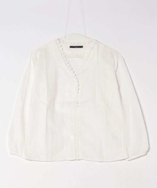 Ritzy(リッツィー)の「レースデザイン Vネック ブラウス(シャツ/ブラウス・レディース・ホワイト・M/L/XL)」の13枚目の写真