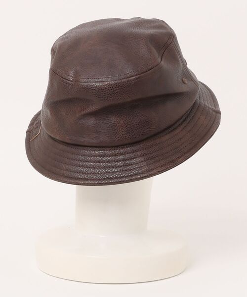 AVIREX（アヴィレックス）の「【RS】【AVIREX】SYNTHETIC LEATHER BUCKET HAT（ハット・メンズ・ブラック/ブラウン・FREE）」の3枚目の写真