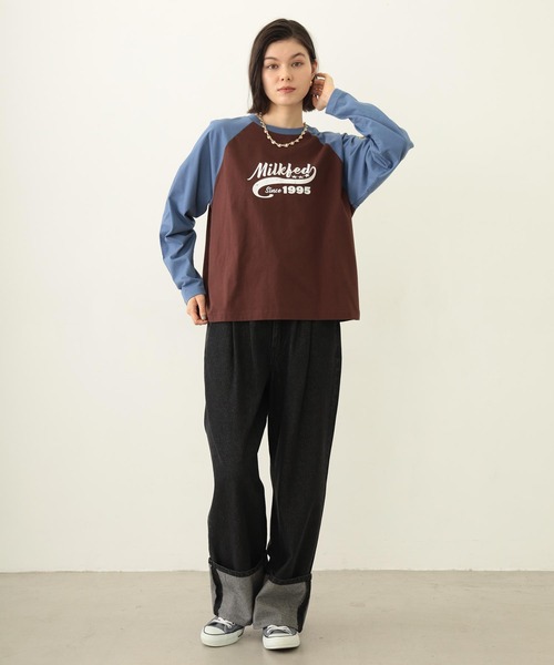 MILKFED.（ミルクフェド）の「LOGO PATCH B/B TEE（Tシャツ/カットソー・レディース・ホワイト/ブラウン/オートミール・M/L）」の8枚目の写真