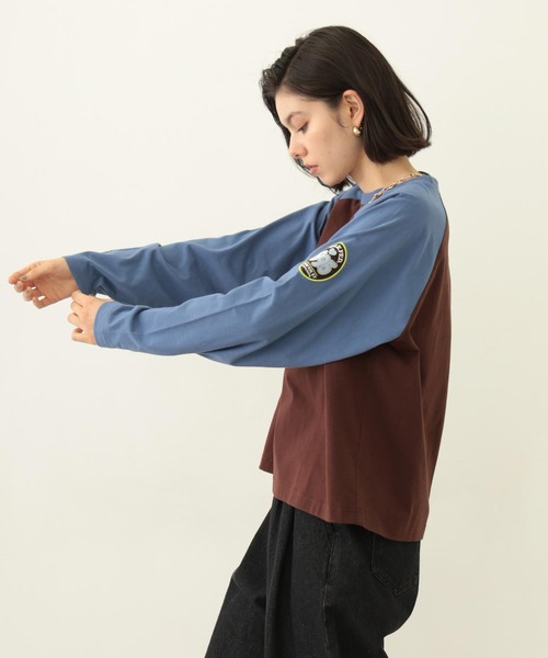 MILKFED.（ミルクフェド）の「LOGO PATCH B/B TEE（Tシャツ/カットソー・レディース・ホワイト/ブラウン/オートミール・M/L）」の5枚目の写真