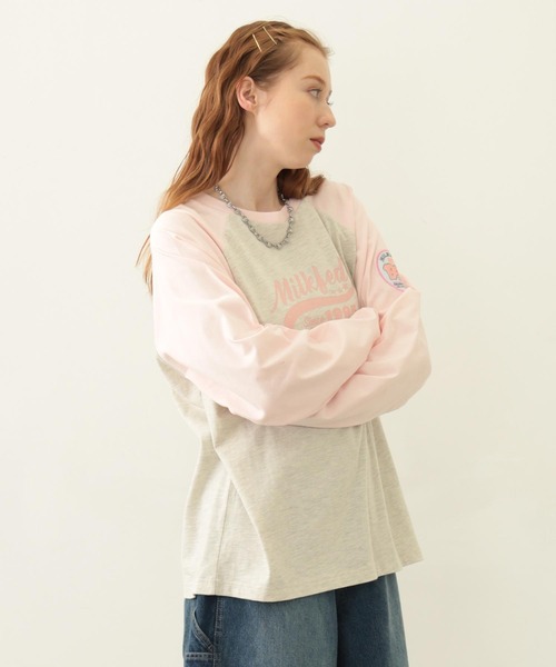 MILKFED.（ミルクフェド）の「LOGO PATCH B/B TEE（Tシャツ/カットソー・レディース・ホワイト/ブラウン/オートミール・M/L）」の11枚目の写真