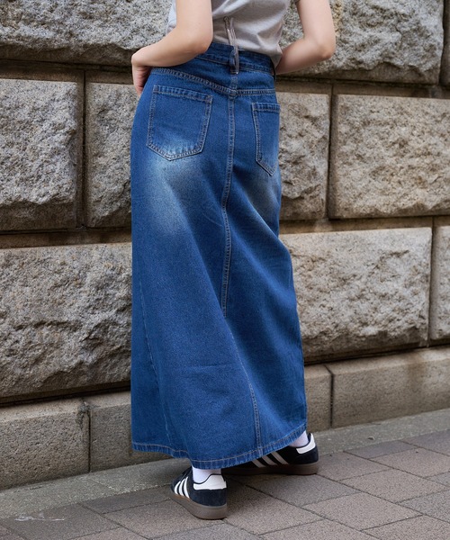 DURAS（デュラス）の「フロントスリットデニムスカート（デニムスカート・レディース・インディゴブルー・MEDIUM/SMALL）」の3枚目の写真