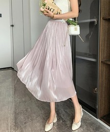 透け感シアーAラインプリーツスカート