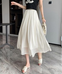 Forcement（フォースメント）の「透け感シアーAラインプリーツスカート（スカート）」