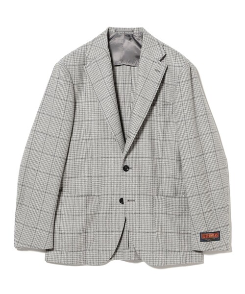 セール】E.THOMAS ウールカシミヤ グレンチェック オーバーペーン