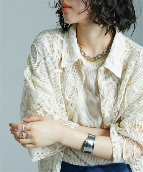 Soiunique（スワユニーク）の「コード刺繍メッシュデザイン半袖シャツ ［Soiunique］（シャツ/ブラウス・レディース・ホワイト・FREE）」の22枚目の写真