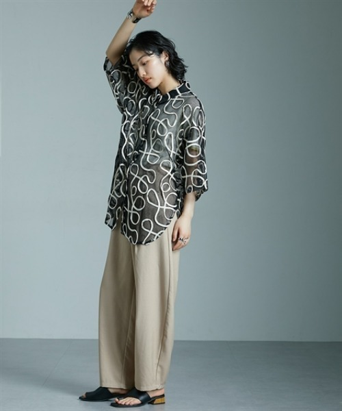 Soiunique（スワユニーク）の「コード刺繍メッシュデザイン半袖シャツ ［Soiunique］（シャツ/ブラウス・レディース・ホワイト・FREE）」の5枚目の写真