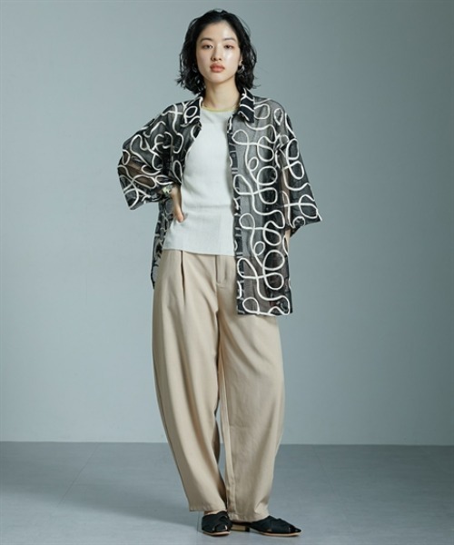 Soiunique（スワユニーク）の「コード刺繍メッシュデザイン半袖シャツ ［Soiunique］（シャツ/ブラウス・レディース・ホワイト・FREE）」の7枚目の写真