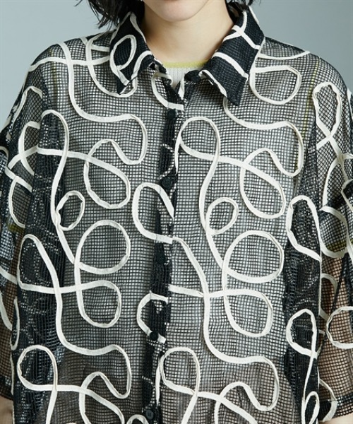 Soiunique（スワユニーク）の「コード刺繍メッシュデザイン半袖シャツ ［Soiunique］（シャツ/ブラウス・レディース・ホワイト・FREE）」の11枚目の写真