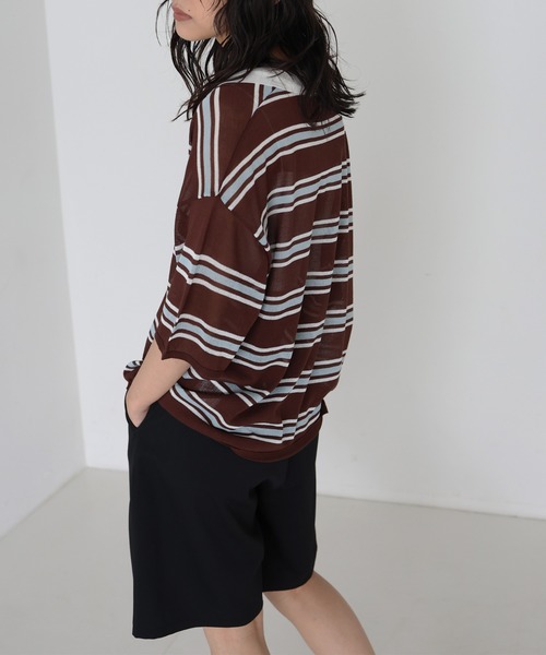 ポロ ニット トップス 2色 ボーダー ハーフジップ 韓国 cr1114 71xrJ26pjpL._UF350,350_QL50_.jpg