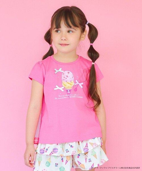 【新品未開封】サーティワン アイスクリームプリント Tシャツ 半袖 ピンク セール】【any FAM×サーティワン アイスクリーム】うしろ