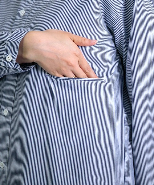 D.M.G / ディーエムジー] 50コーマストライプ ラウンドカラー