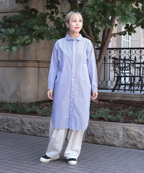 D.M.G / ディーエムジー] 50コーマストライプ ラウンドカラー