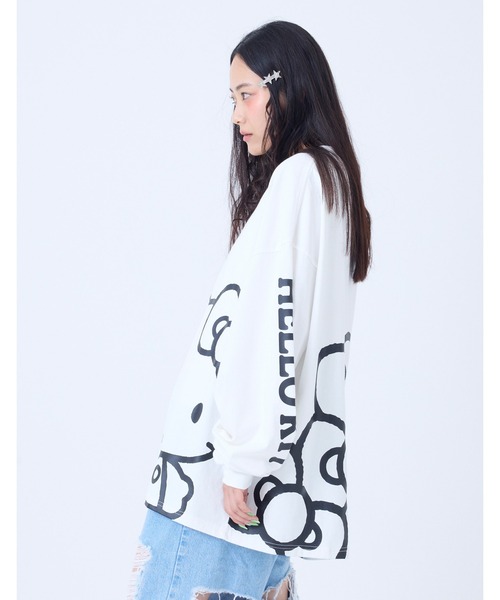 ハローキティコラボ（ハローキティコラボ）の「HELLO KITTY x little sunny bite long tee（Tシャツ/カットソー・レディース・ブラック/ライトブルー/ホワイト・SMALL/MEDIUM）」の4枚目の写真